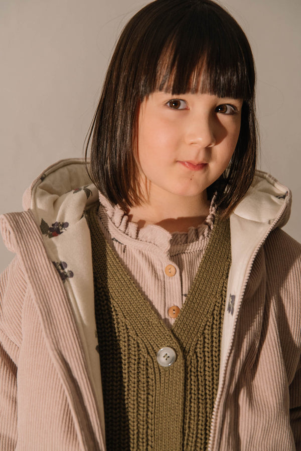 Manteau Frio Corderoy Mauve pâle mûres