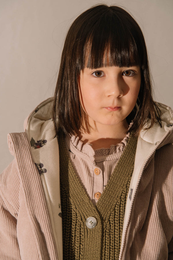 Manteau Frio Corderoy Mauve pâle mûres