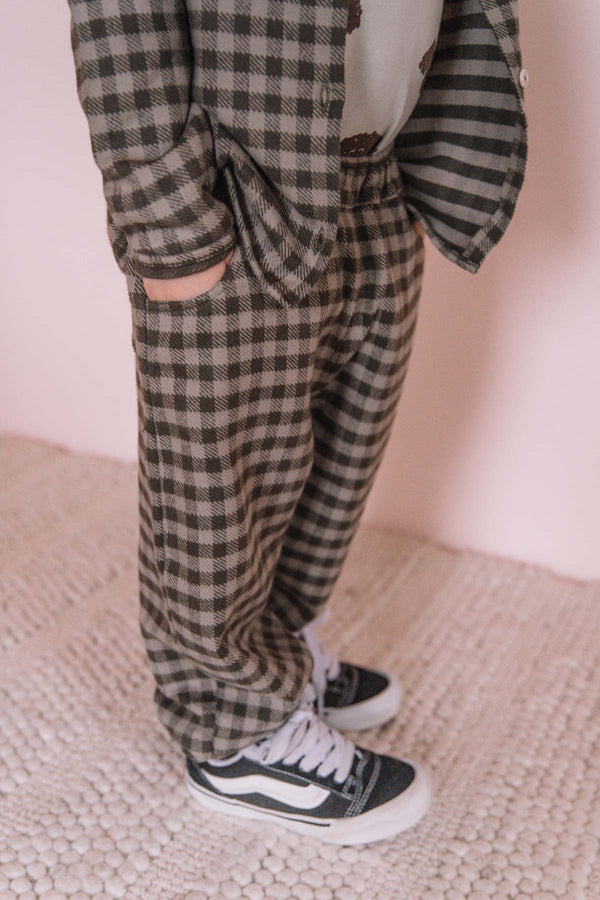 Pants Carrot flannel Grey Gingham