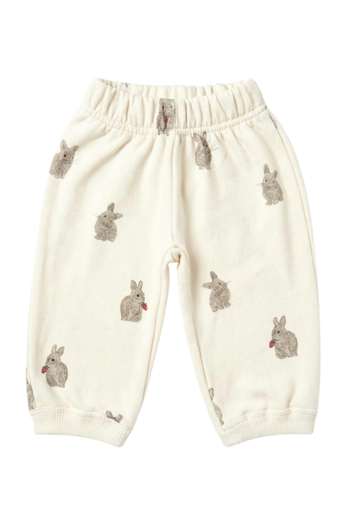 Pantalon Porgy Molleton Ecru Lapins