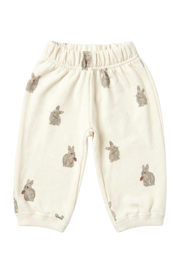 Pantalon Porgy Molleton Ecru Lapins
