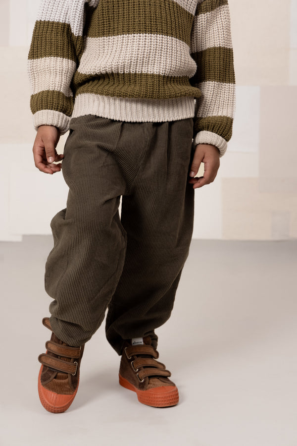 Pantalon Carrot Corderoy Taupe foncé