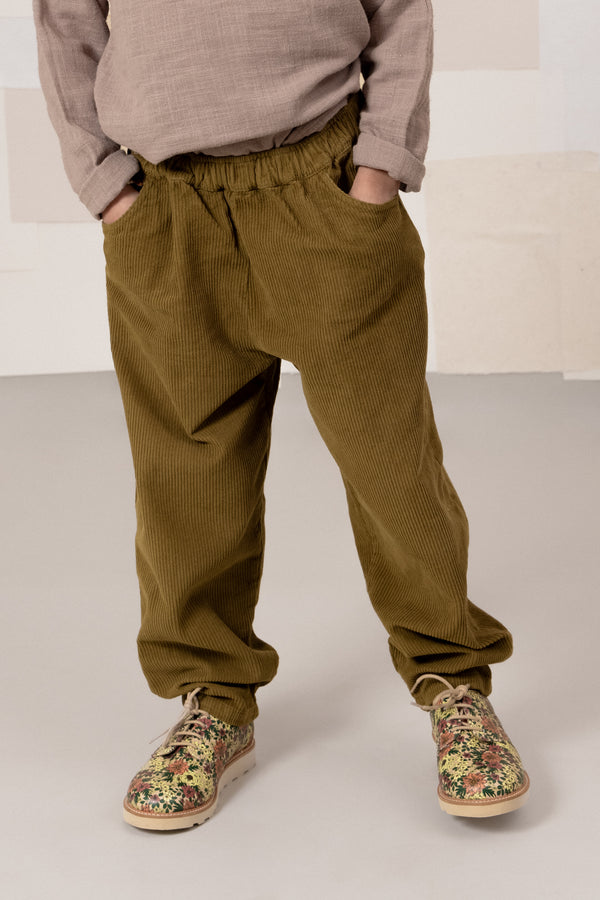 Pants Carrot Corduroy Green nutria