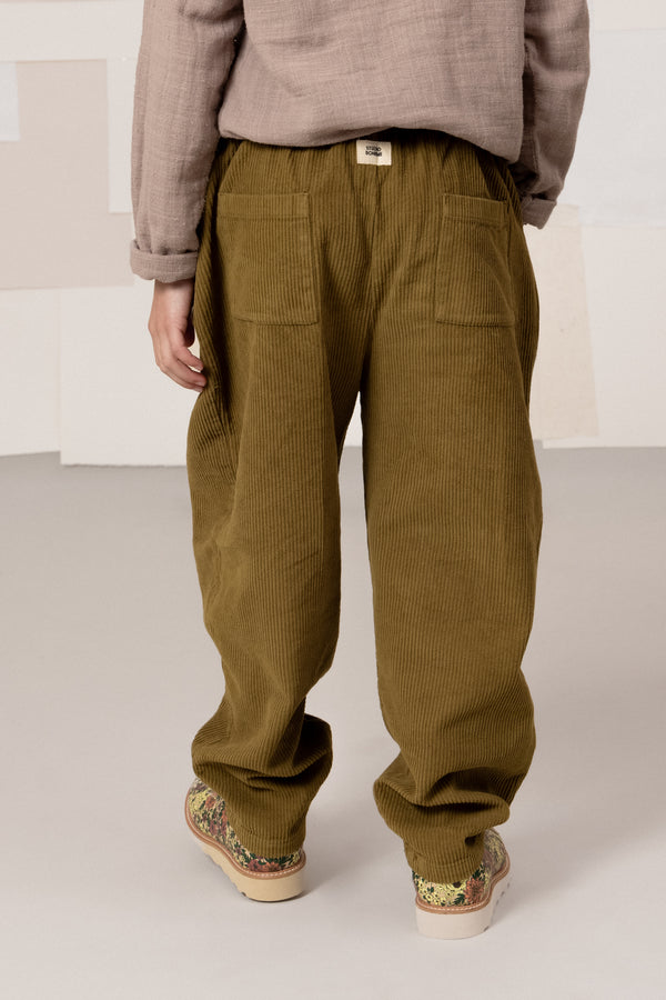 Pants Carrot Corduroy Green nutria