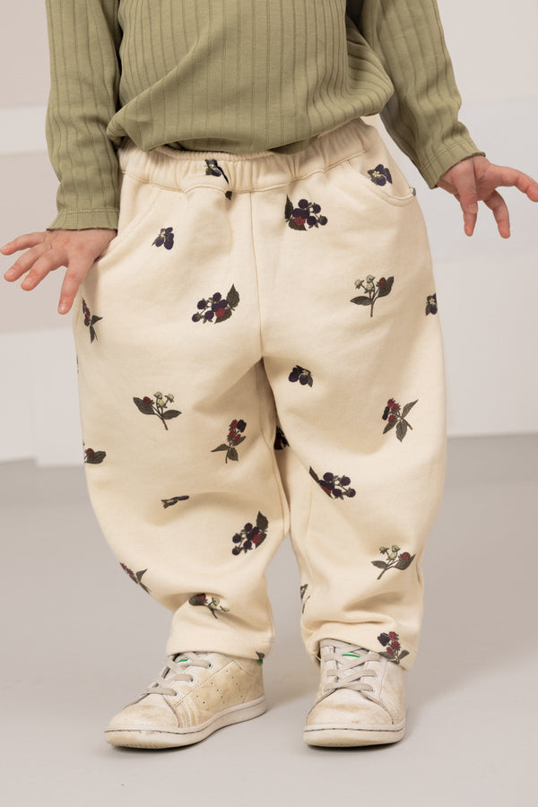 Pantalon Carrot Molleton Ecru Mûres