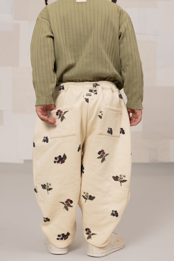 Pantalon Carrot Molleton Ecru Mûres
