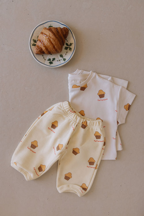 Pantalon Porgy Molleton Lemoncream Brioche