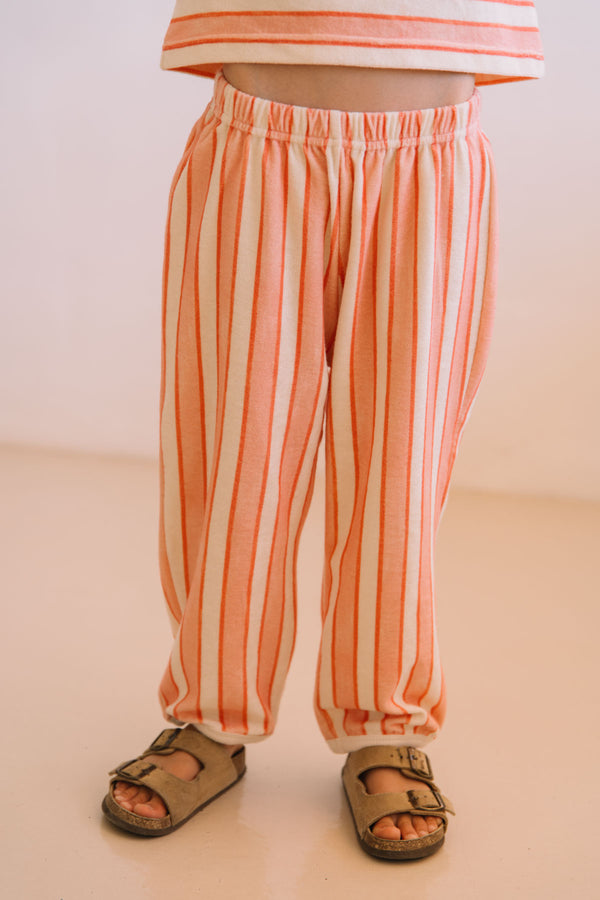 Pantalon Porgy Rayures Rose Rouge