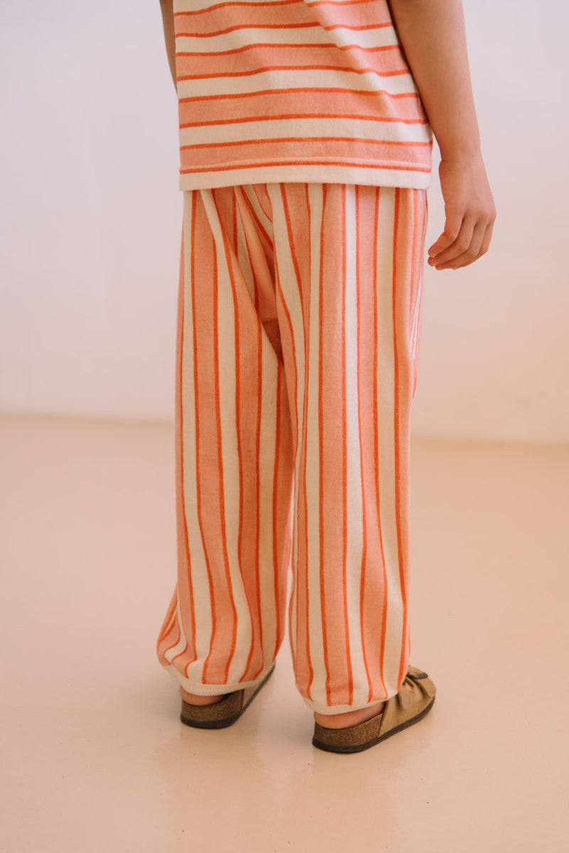 Pantalon Porgy Rayures Rose Rouge