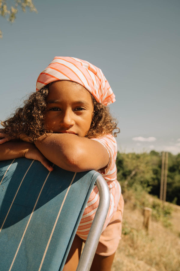 T-shirt Essential Terry Pink Red stripes