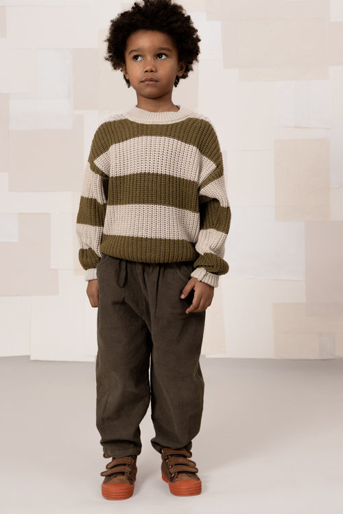 Pants Carrot Corduroy Dark taupe