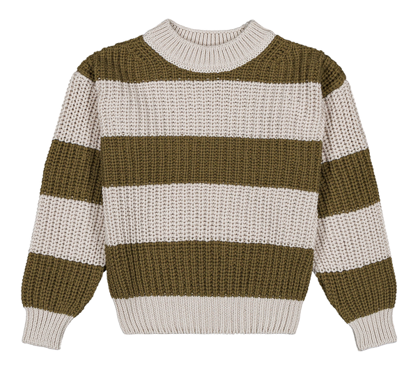 Pull Marcelo gris clair et Olive