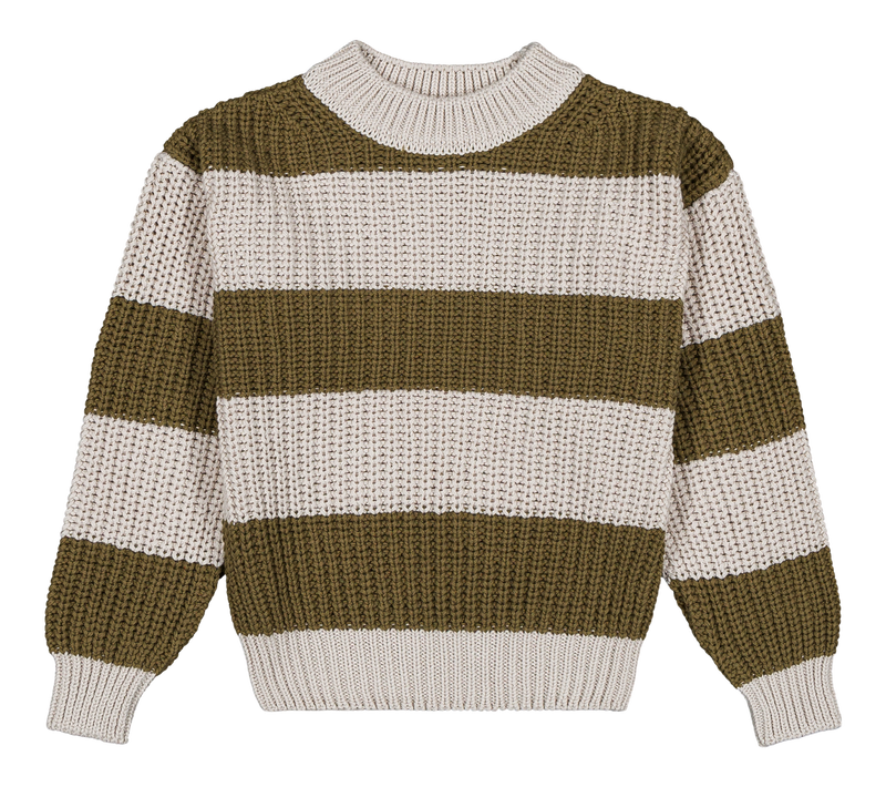 Sweater Marcelo soft grey and olive