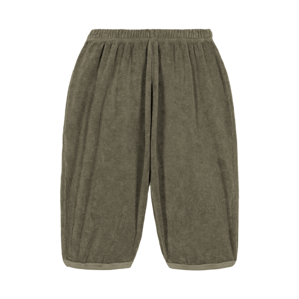 Studio Boheme Paris pantalon Porgy en éponge de coton biologique coloris vert sauge petite fille et petit garçon de 3 mois à 10 ans 