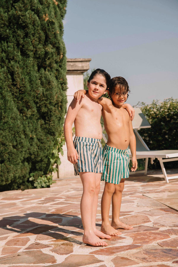 Chico swim shorts Greek blue stripes