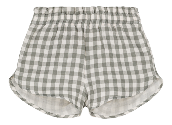 Shorts Georgette Green Grey Gingham