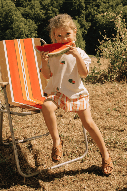 Short Georgy Rayures Rose Rouge