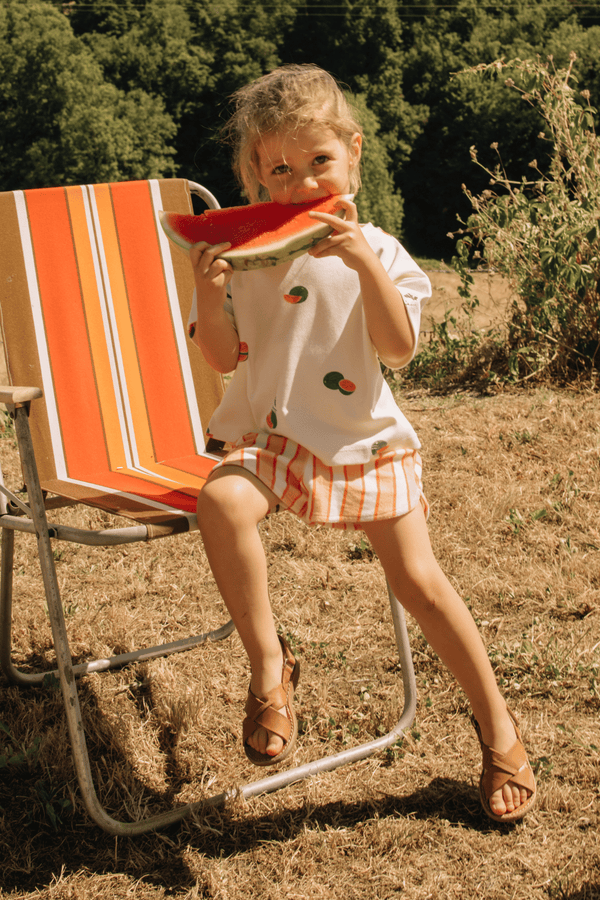 Short Georgy Rayures Rose Rouge