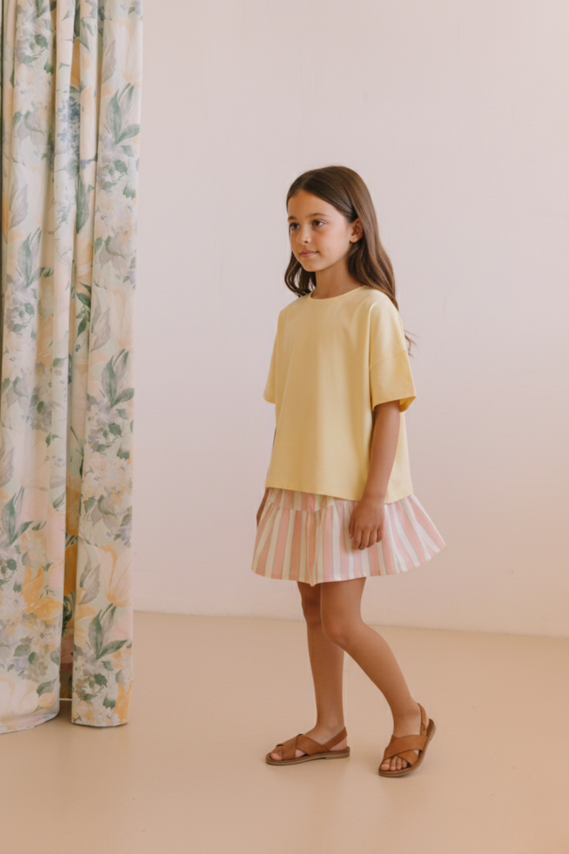 Jupe Samba Gaze Rayures Fraise Pistache