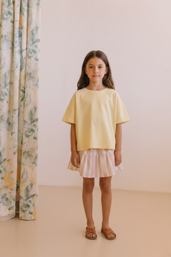 Jupe Samba Gaze Rayures Fraise Pistache