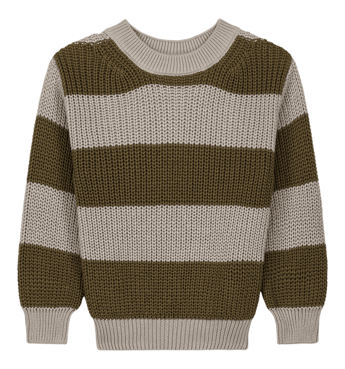 Pull Marcelo gris clair et Olive