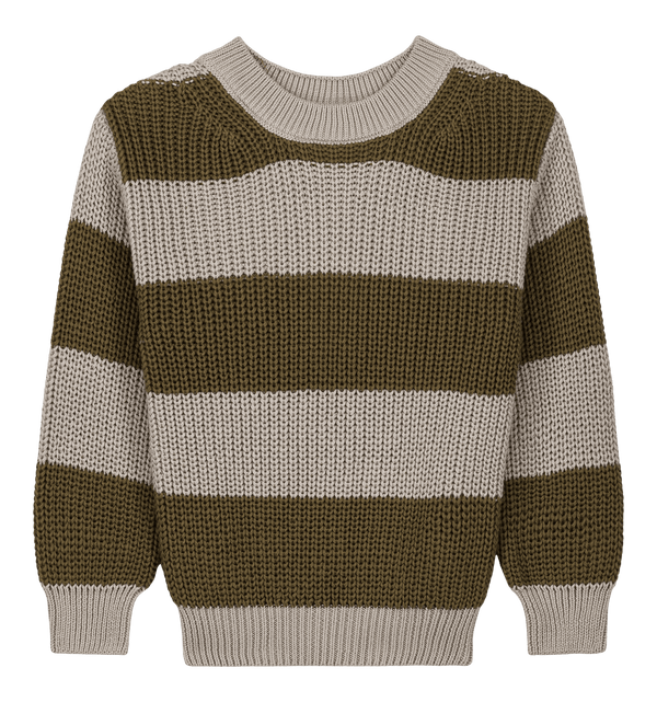 Pull Marcelo gris clair et Olive