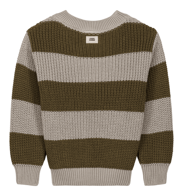 Pull Marcelo gris clair et Olive