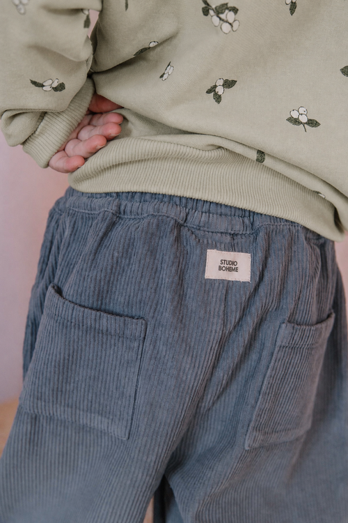 Pantalon Carrot Corderoy Bleu Cendre