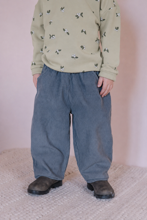 Pantalon Carrot Corderoy Bleu Cendre