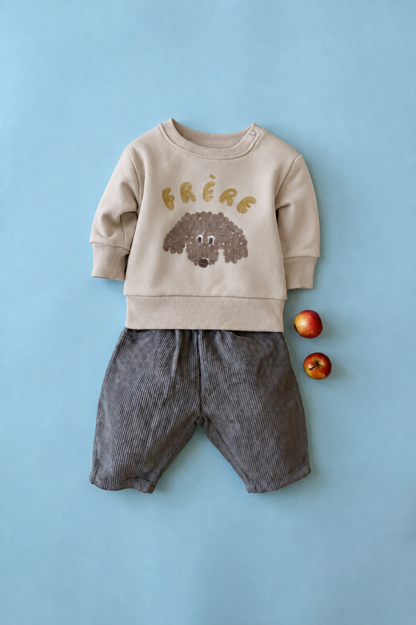 Pantalon Carrot Corderoy Bleu Cendre
