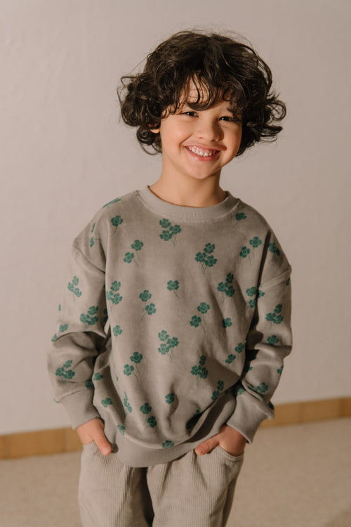 Sweat-shirt Bart Velvet gris trèfles