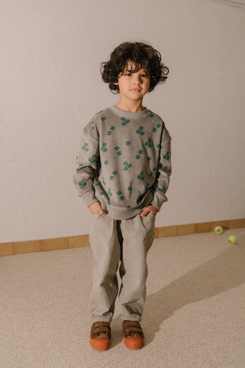 Sweat-shirt Bart Velvet gris trèfles