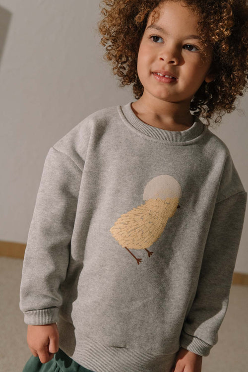 Sweat-shirt Bart Gris chiné poussin