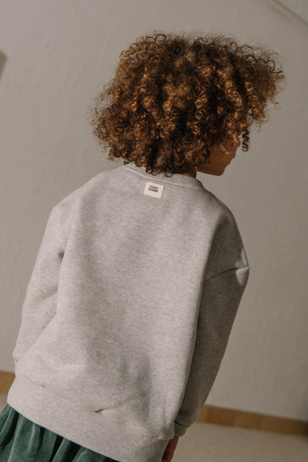 Sweat-shirt Bart Gris chiné poussin