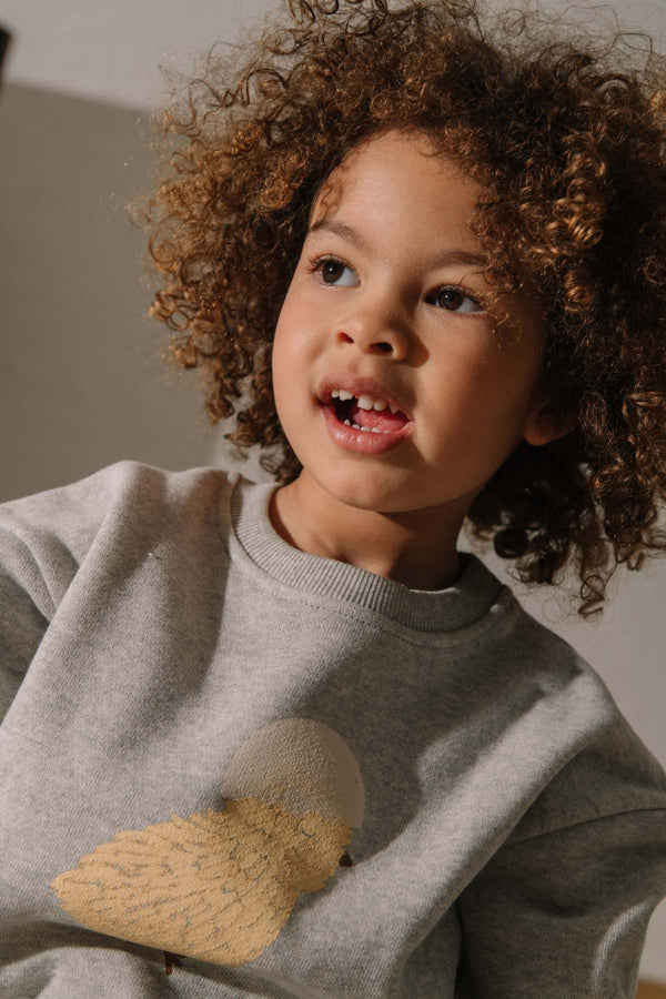 Sweat-shirt Bart Gris chiné poussin