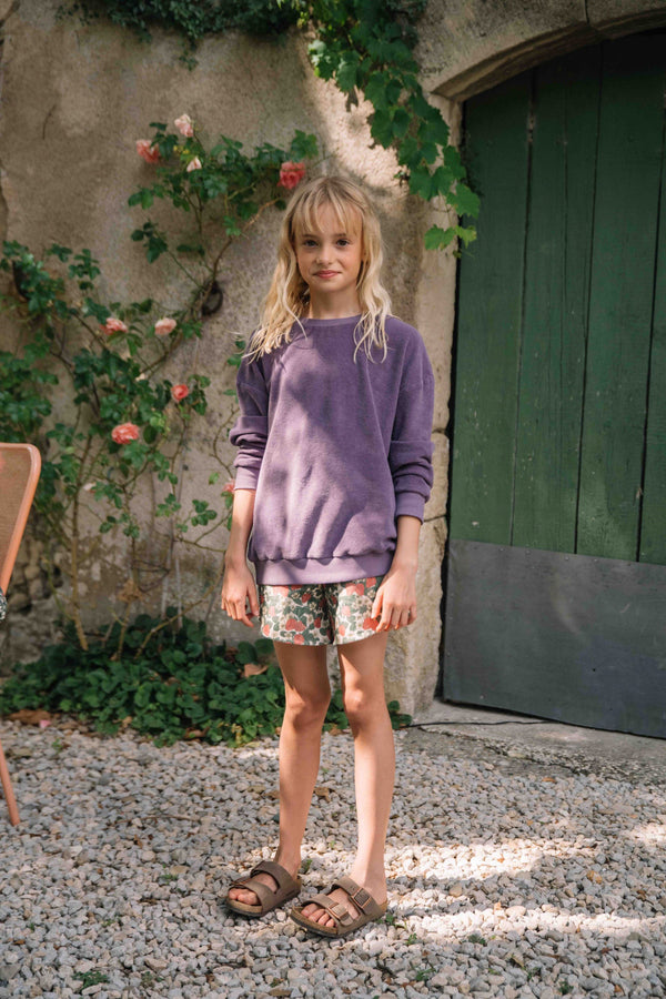 Shorts Georgette Cotton twill Strawberry
