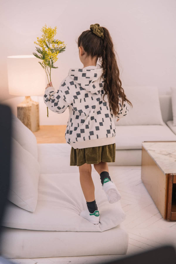 Sweatshirt Robin Polar Ecru squares