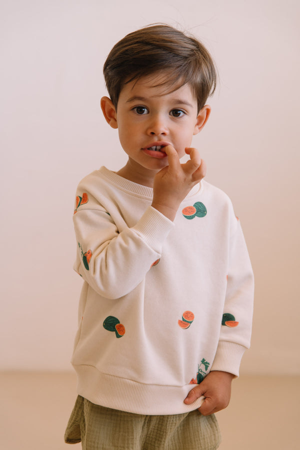 Sweat-shirt Bart Ecru Pasteque