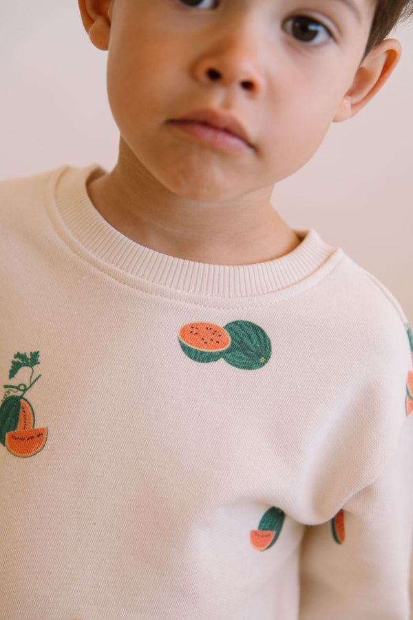 Sweat-shirt Bart Ecru Pasteque