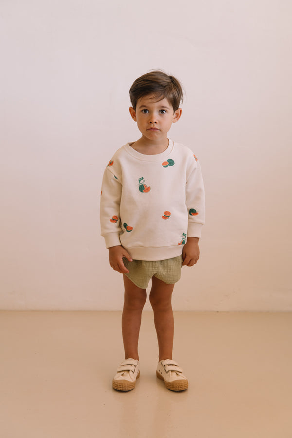 Sweat-shirt Bart Ecru Pasteque