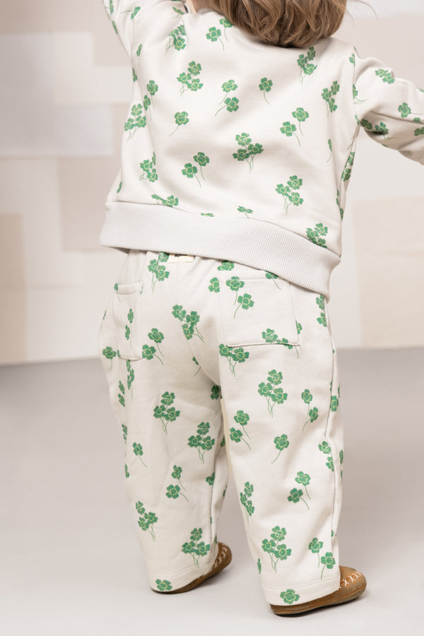 Pantalon Carrot Molleton Gris trèfles