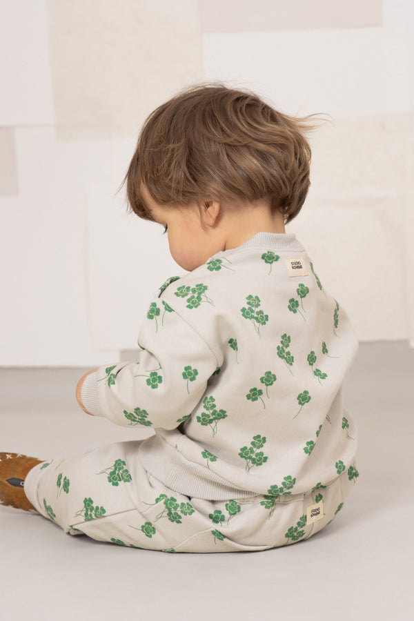 Pantalon Carrot Molleton Gris trèfles