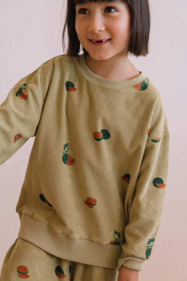 Sweat-shirt Bart Terry Vert Golden Pasteque