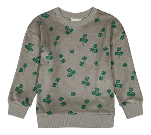 Sweat-shirt Bart Velvet gris trèfles