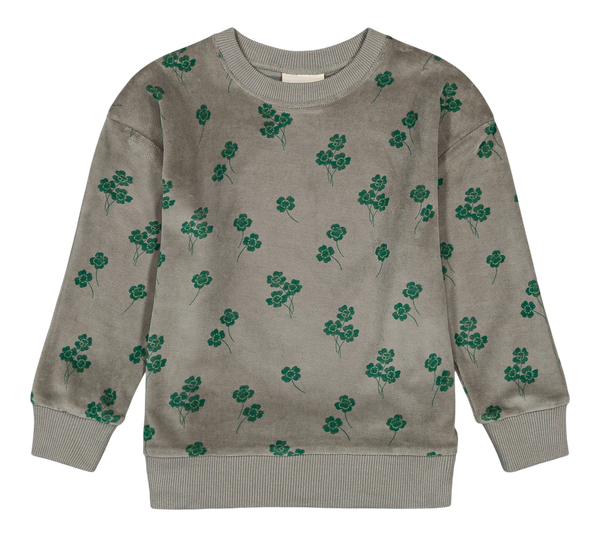 Sweat-shirt Bart Velvet gris trèfles