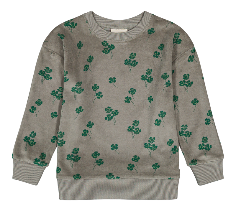 Sweat-shirt Bart Velvet gris trèfles