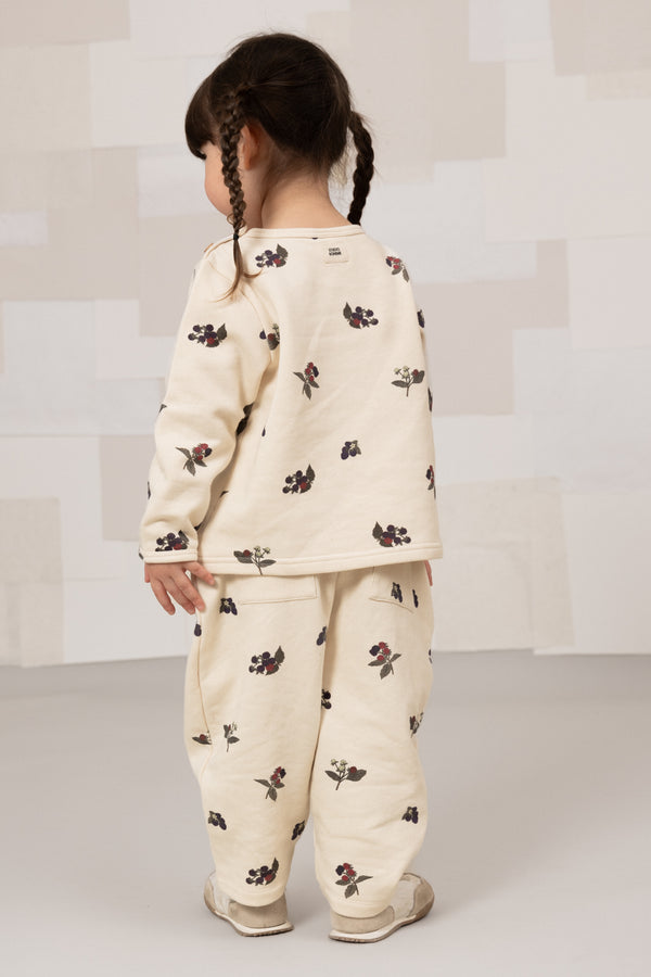 Pantalon Carrot Molleton Ecru Mûres