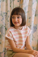 T-shirt Bama Strawberry pistacchio stripes