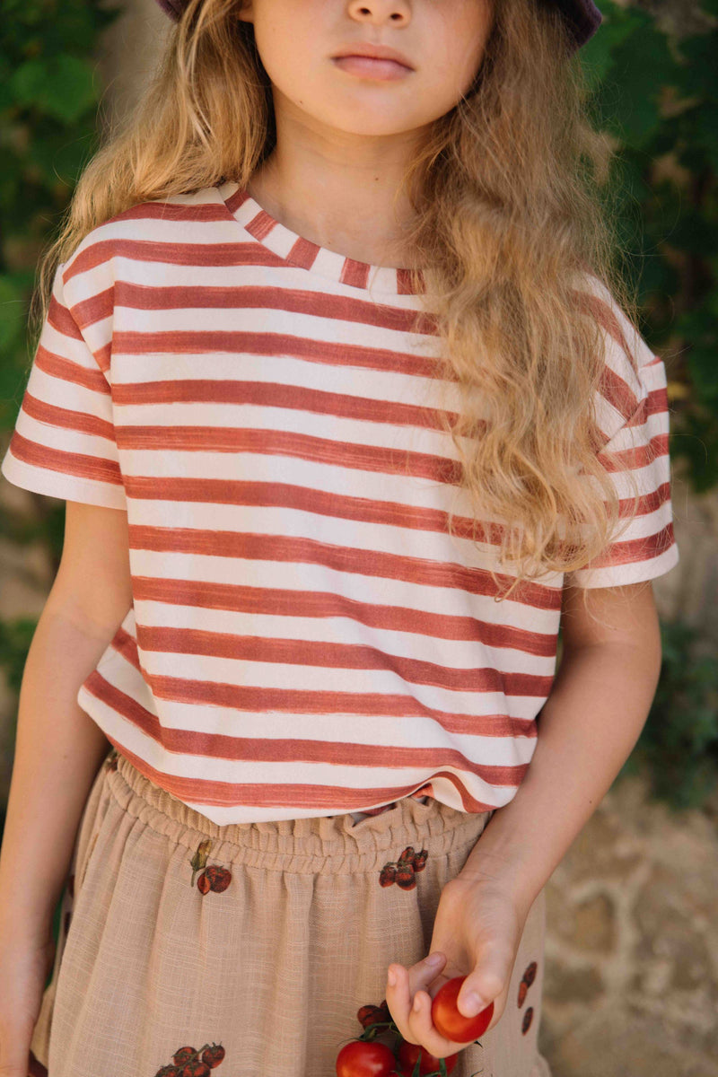 T-shirt Jersey Essential Red brick stripes