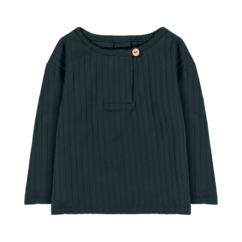 T-shirt Orso Rib ML Bleu denim